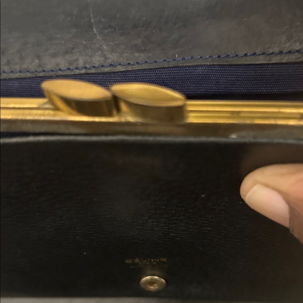 Celine Vintage Canvas Clutch with Horse and Carriage Print - Picture 5 of 14